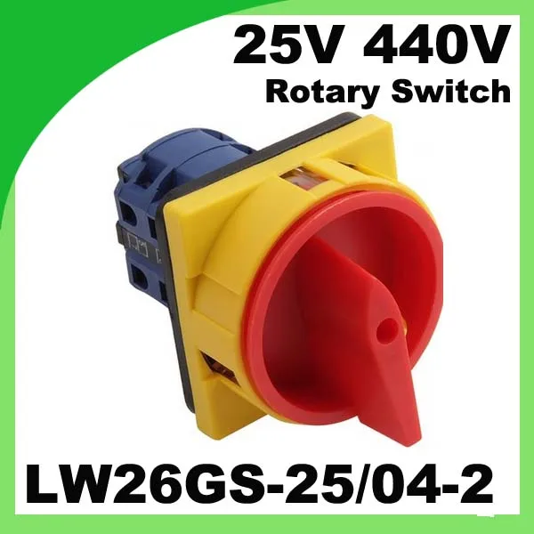

25A 440V Padlock Rotary Switch OFF-ON 2 position 4 Poles 8 terminals Universal switch
