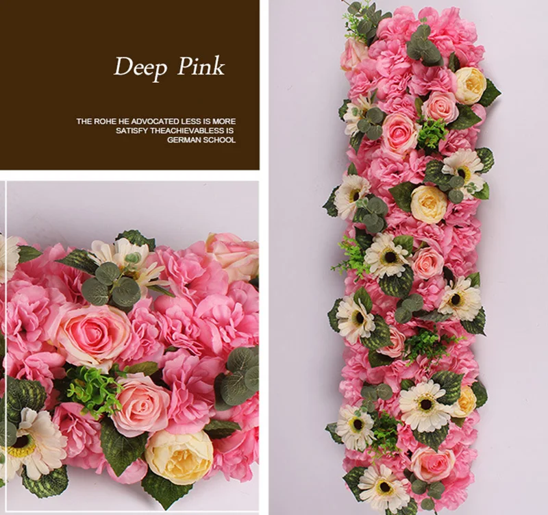 Flone Artificial Silk Fake Flowers 100cm Wedding Rose Flowers Row Wedding Scene Layout Flower Road Wall Arch Door Decoration (8)