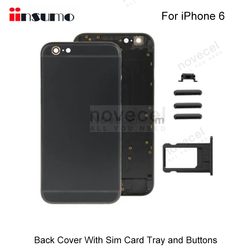 

1PCS Back Cover With Sim Card Tray and Buttons For Iphone 6 as refurbishement & repair parts