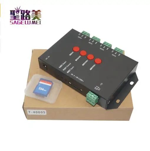 

Wholesale 1pcs T4000S LED RGB Controller Configurable SD Card DC5V sk6812 WS2812B WS2811 WS2801 LP6803 led digital pixel strips