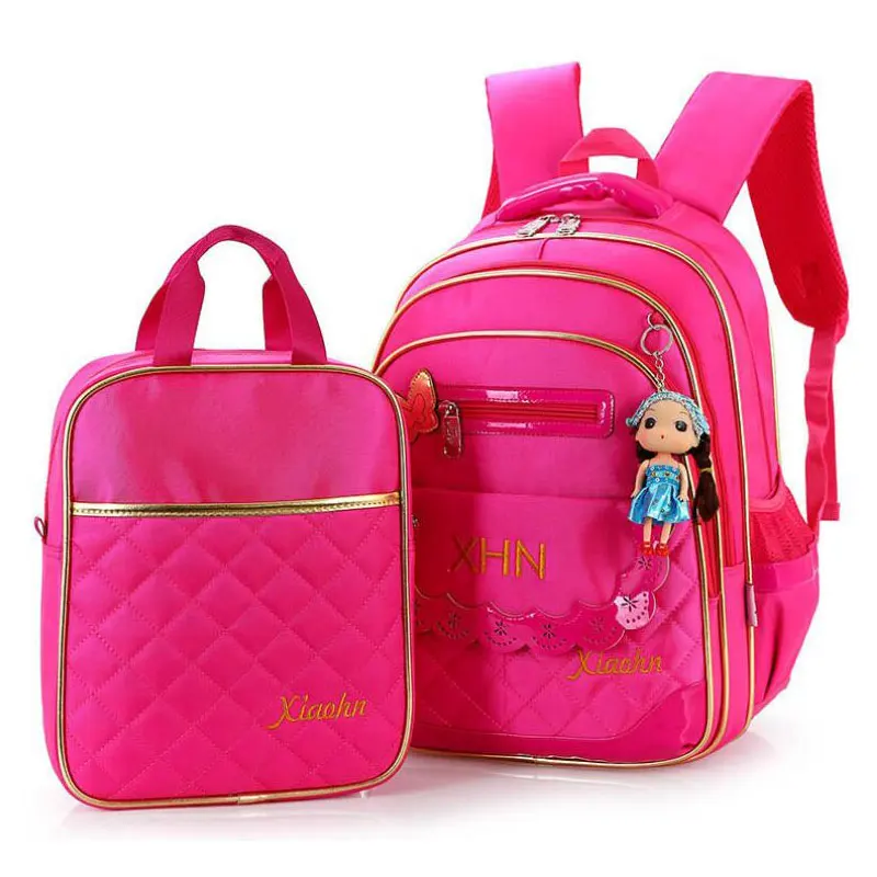 

2016 New Fashion Canvas Children School Backpacks Cute Princess Girl Backpacks High Quality Backpack Charm in Hands School Bag
