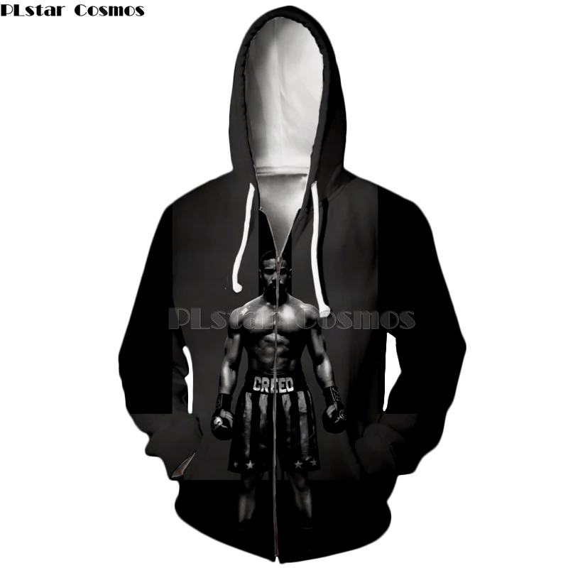 

PLstar Cosmos new movies CREED 2 ROCKY DRAGO JR STALLONE UNISEX cool BLACK zip hoodies sweatshirts shirt O-Neck Tops Tee -4