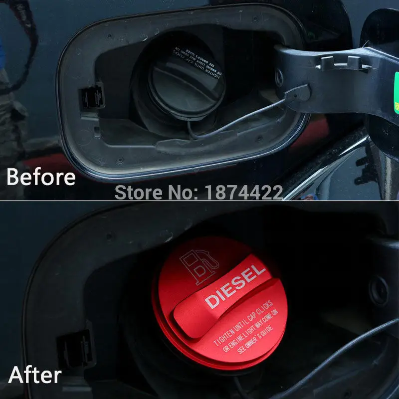 Red Blue Car Diesel Fuel Tank Cap Cover Trim For Jaguar XE XF F Pace