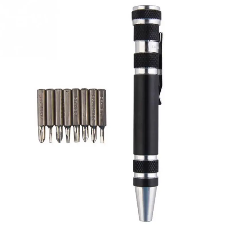 

Mini 8 In 1 Pocket Precision Screwdriver Pen Set Bits Repair Tools Kit
