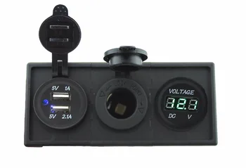 

IZTOSS 12V/24V Power charger,3.1A USB port and 12V voltmeter gauge with housing holder panel for car boat truck RV green