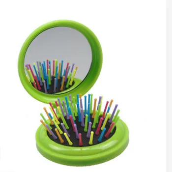 

1pc Airbag Massage Hair Comb With Mirror Hair Brush Pro Styling Tool Portable Mini Folding Comb