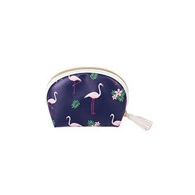 Из искусственной кожи косметичка Professional Макияж чемодан путешествия Женская несессер женский Necessaire расчёски для волос Чехол Travel Organizer - Цвет: Navy Flamingo Size S