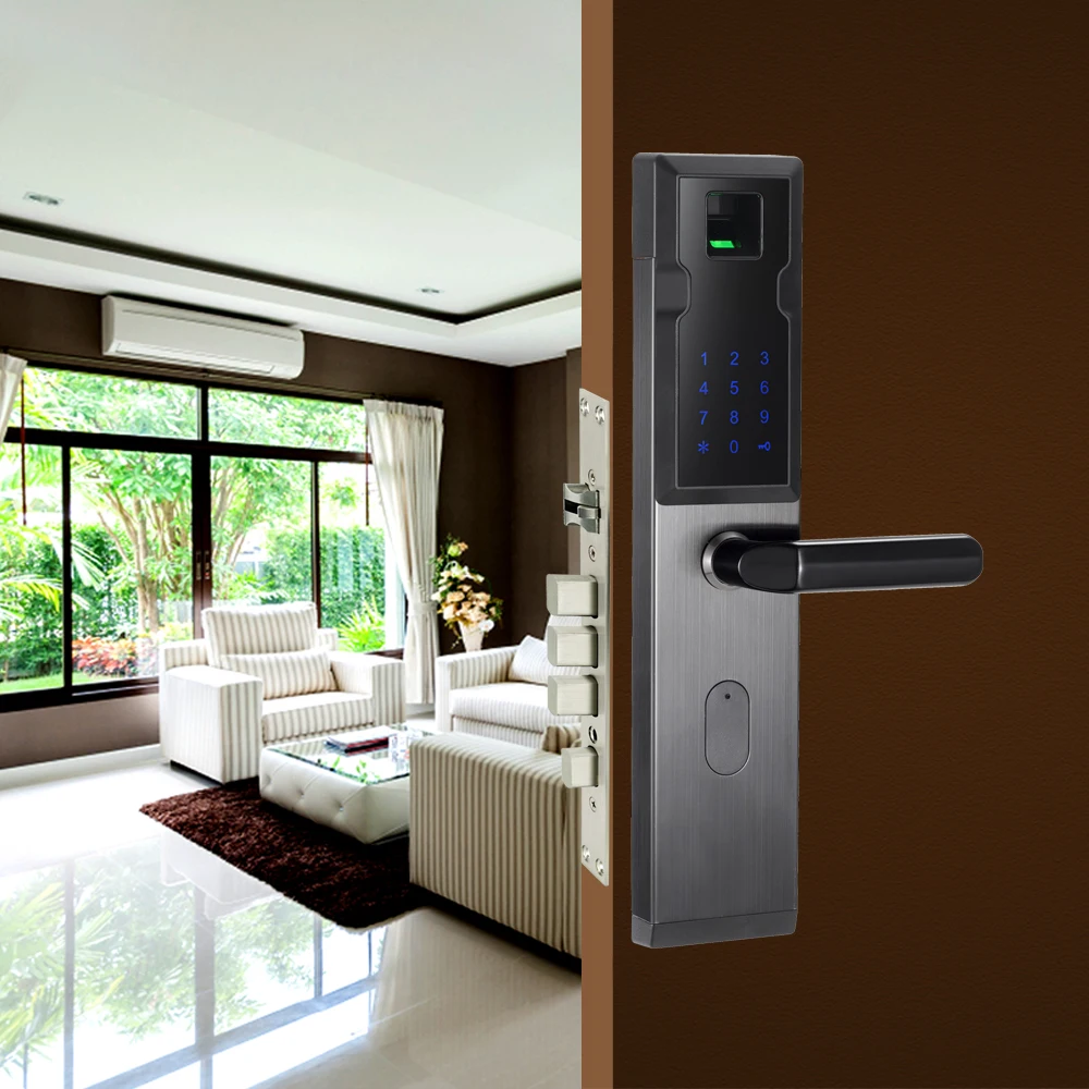 Security Biometric Fingerprint Door Lock Digital Electronic Combination Password Door Lock Smart Entry Office Home