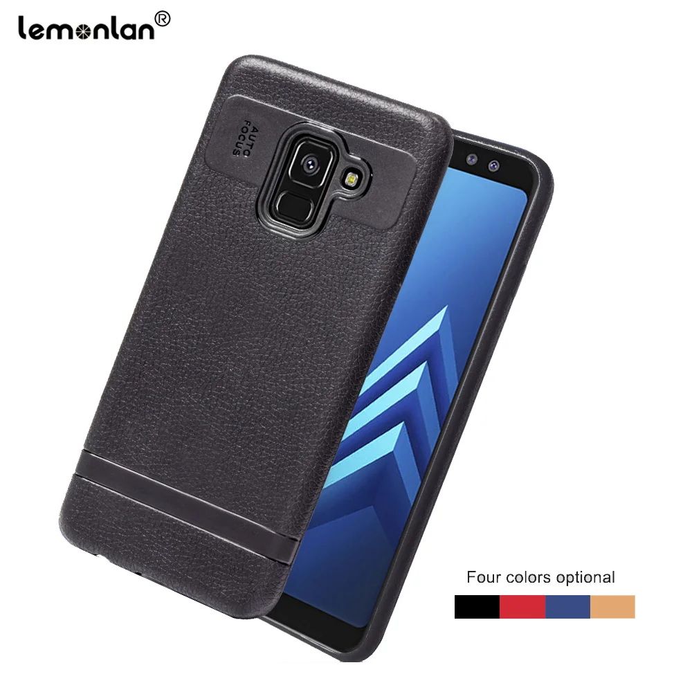 

Lemonlan Pure Litchi Case For Samsung Galaxy A8 A8Plus Slim Soft Silicone Shockproof Phone Cover for Samsung A530 A7 2018 Capa