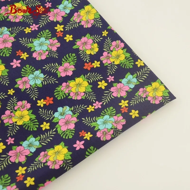 Booksew 100% хлопок поплин Ткань жира четверти цветочный Дизайн Вышивание ткани для