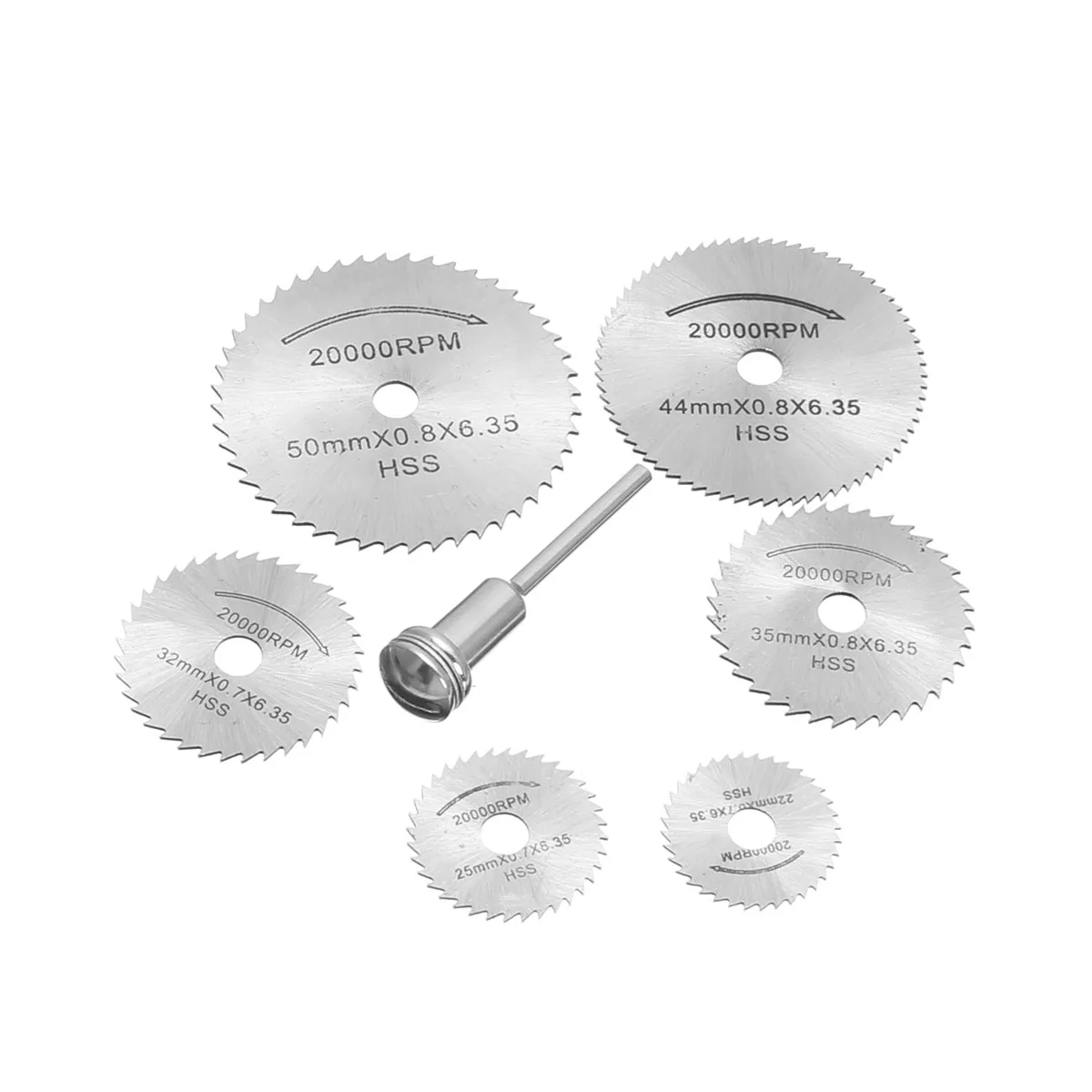 

7Pcs HSS Rotary Tools Circular Saw Blades Cutting Discs Mandrel Cutoff Cutter Power Tools Multitool Christmas Gift