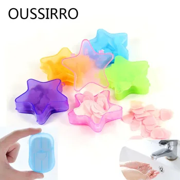 

Convenient Washing Hand Soap Paper Wipes Bath Soaps Travel Scented Slice Sheets Foaming Box Paper Soap Bath Flakes Random Color