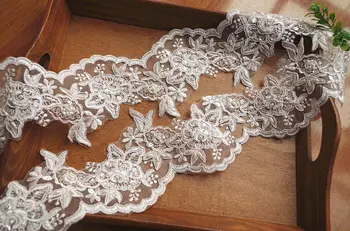 

ivory bead lace cord lace trim scalloped alencon laceCG084 10yards