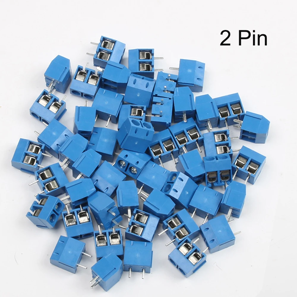 Высокое качество 2Pin 100 шт. шаг 5 0 мм прямой штифт клеммный блок PCB соединительные