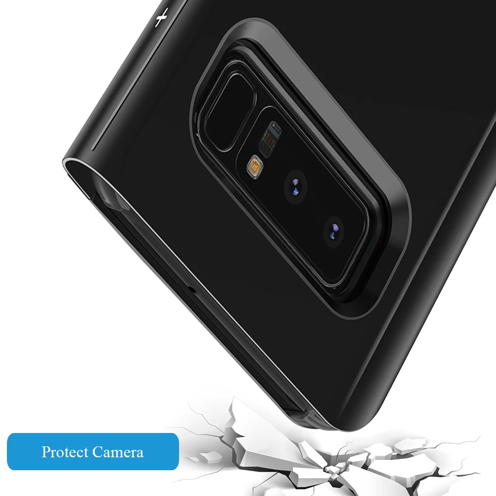 Proelio Luxury Flip Leather Mirror Chip Case For Samsung Galaxy Note 8 S6 S7 Edge S8 Plus Phone Case Clear View Standing Cover (10)
