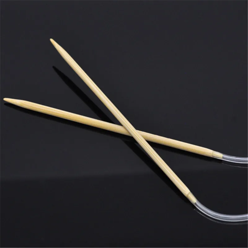 DoreenBeads 4 мм бамбуковые круговые спицы прозрачные трубки двойной заостренный крючком Крючки для шарф свитер 120 см длинные, 1 пара