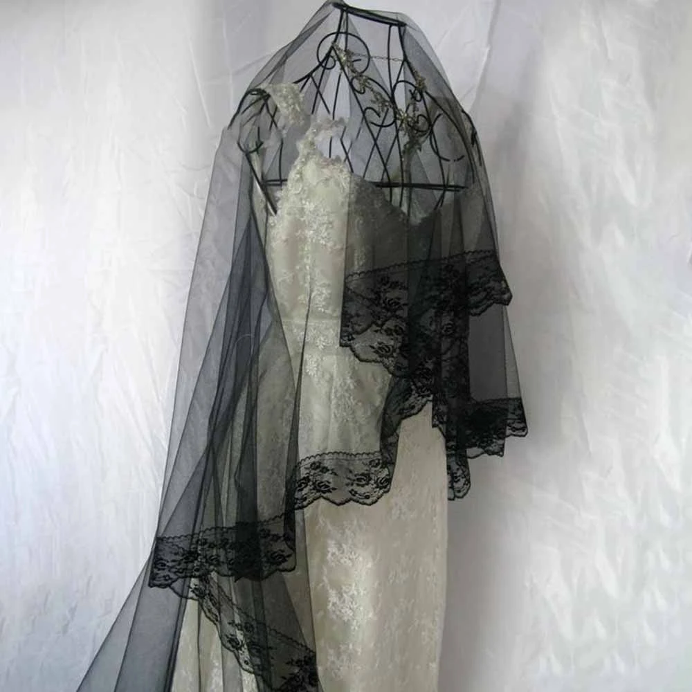 black veil fancy dress