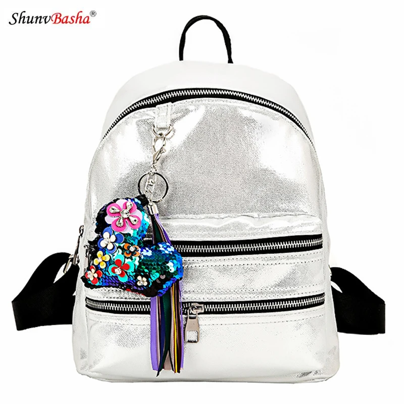 Female new bright side backpack 2017 European and American Women autumn and winter school students personalized