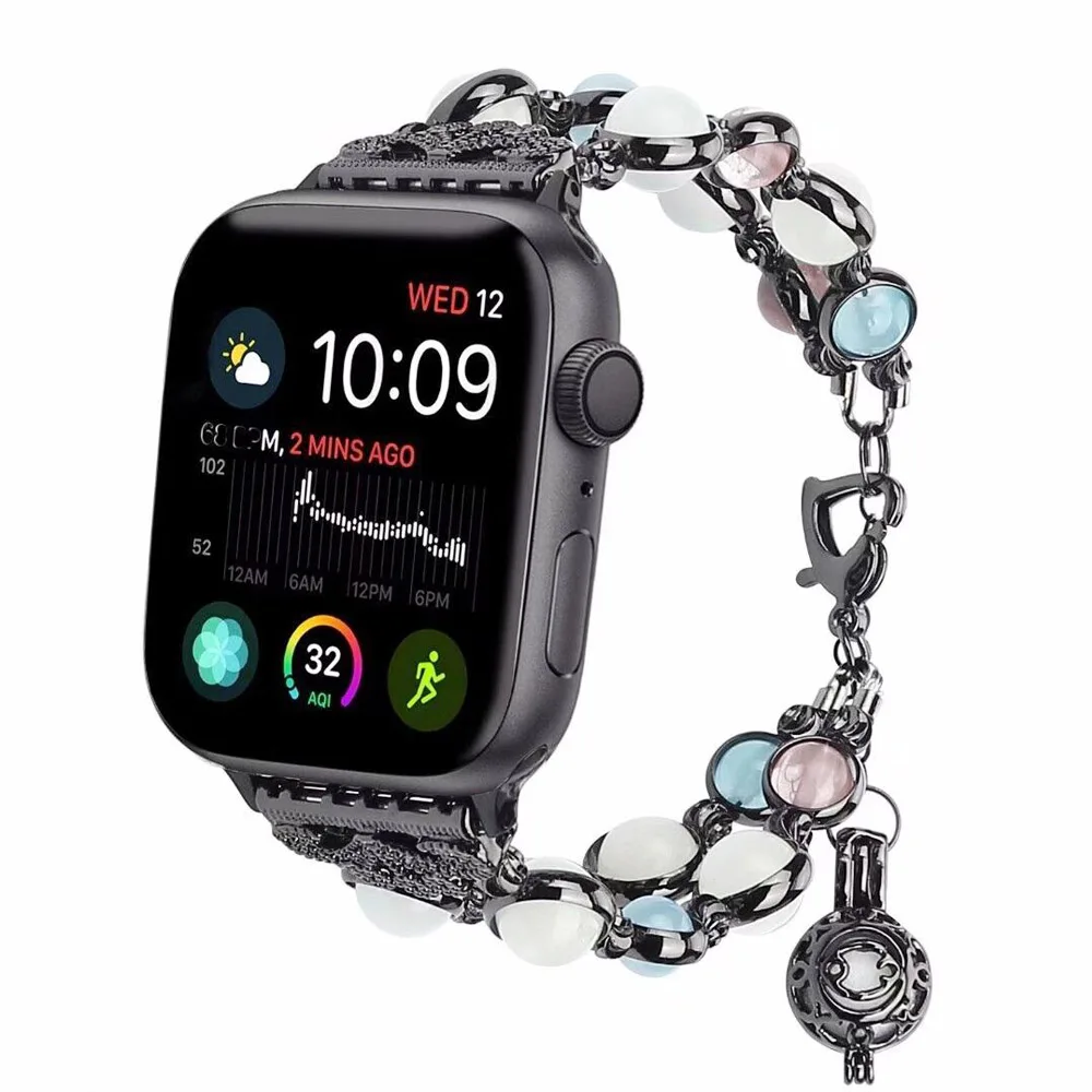 Дизайн; ручная работа; эластичный стрейч бисером Для женщин девушки браслет для наручных часов Apple Watch, версии 5 4 3 2 1 ремешок 38/42/40/44 мм