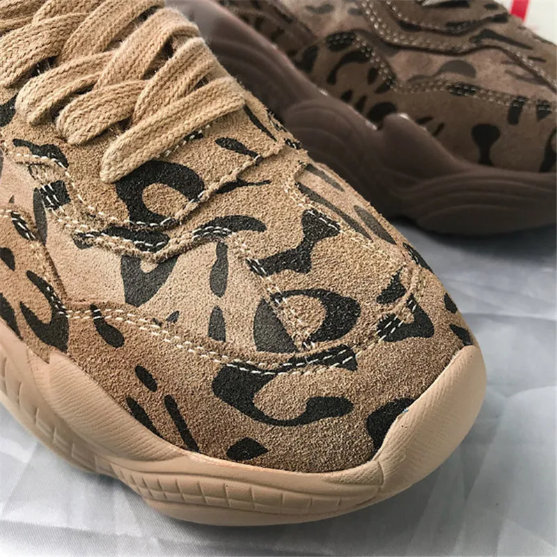 Leopard Female Flat Platform Shoes INS Hot Cow Suede Women Sneakers Lace Up Plush Women Sports Creeper Korean Lady Harajuku Shoe (7)