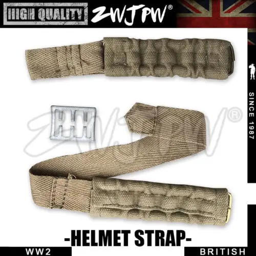 

WWII WW2 UK MK2 Helmet Chain Strap Canvas Khaki Replica UK/407101