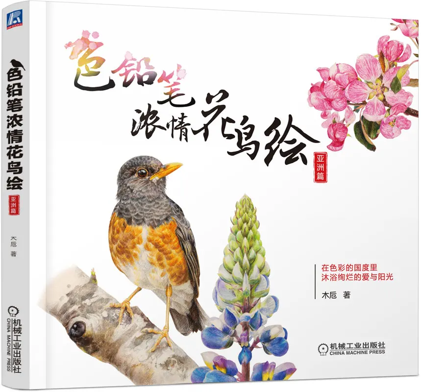 

Chinese Colored Pencil Drawing Asian Flower and Bird Art Painting Book