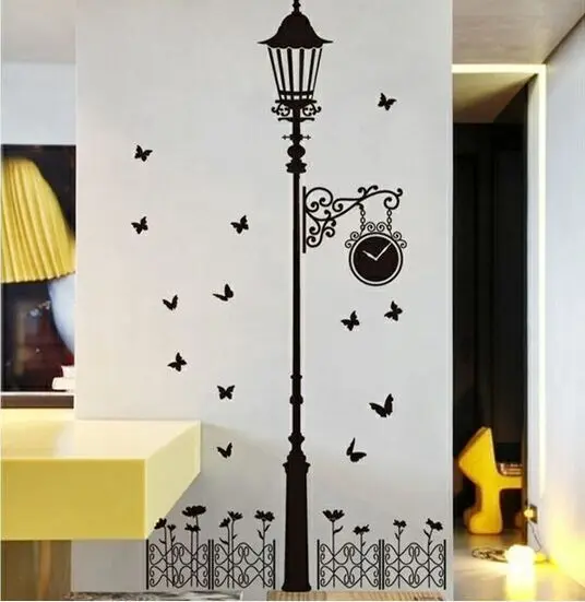Free Shipping JM7177 New removable vinyl wall stickers Street lamps and