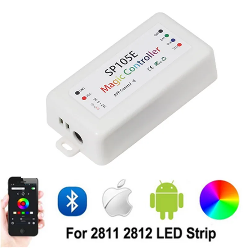 DC5 24V SP110E SP105E SP107E Bluetooth музыкальный контроллер SP108E WIFI для WS2811 WS2812B SK6812 APA102 WS2801