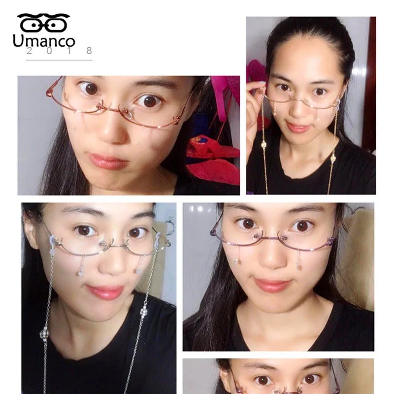 

Umanco 2019 New Fashion Anime Alloy Glasses Frame For Women Men Star Zircon Hanging Chain Decoration Accessories Girl Gifts