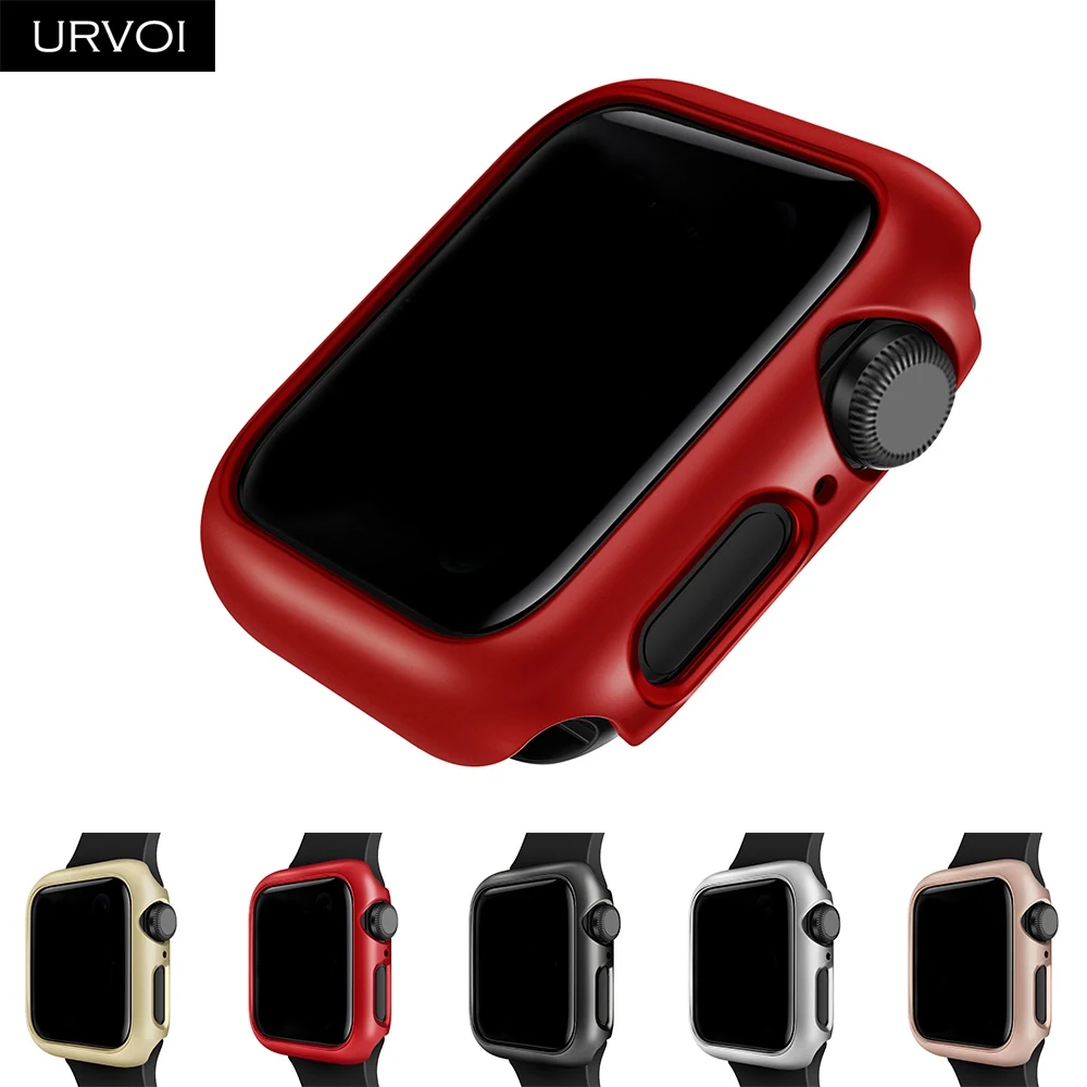 

URVOI cover for apple watch series 4 3 2 case for iwatch 4 protector hard PC frame slim Ultra-thin case band 40 44mm