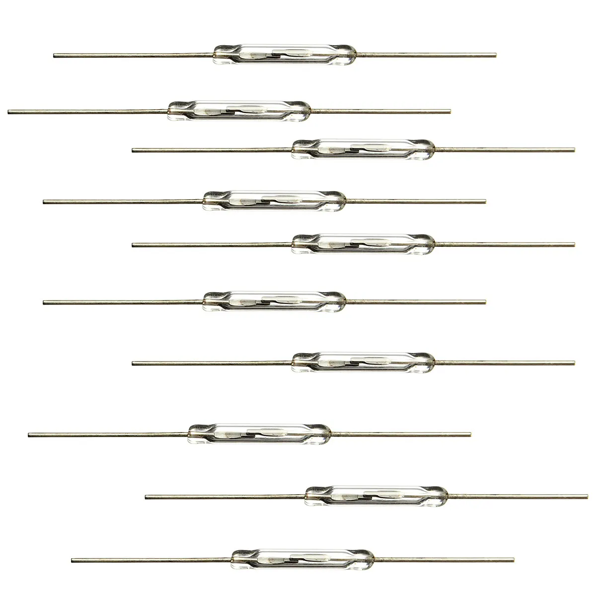 

TMOEC 10pcs Reed Switch Magnetic Switch 2 * 14mm Normally open Magnetic induction switch