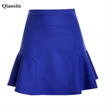 Твердые Высокая талия Дамы труба русалка юбка летние полиэстер шифон Мода Бальные Saia Британский стиль пэчворк мини-юбки