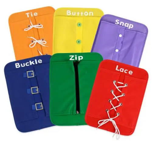 US $160.00 6pc Kid Early Development Education Kit Button Snap Buckle Zip Lace For Kindergarten School Children Learn To Dress Tie Shose