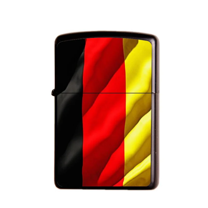 

Gasoline Lighter Metal Kerosene Oil Lighter Refillable Frosted Flag Series