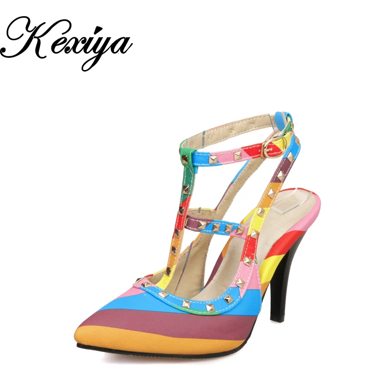 

2016 New plus size 28-52 sexy Pointed Toe women pumps fashion Spring/Autumn Ankle Strap high heel shoes ladies party Sandals