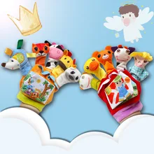 Baby Toys 0-12 Months Cartoon Animal Finger Puppet Cloth Book Loud Paper Educational Toys for Newborns Parent-child Interaction little monkey finger puppet book