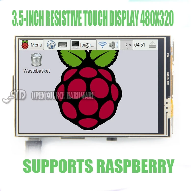 1 pcs 3.5 inch Resistive touch LCD display for Raspberry PI3 PI2  B + 3