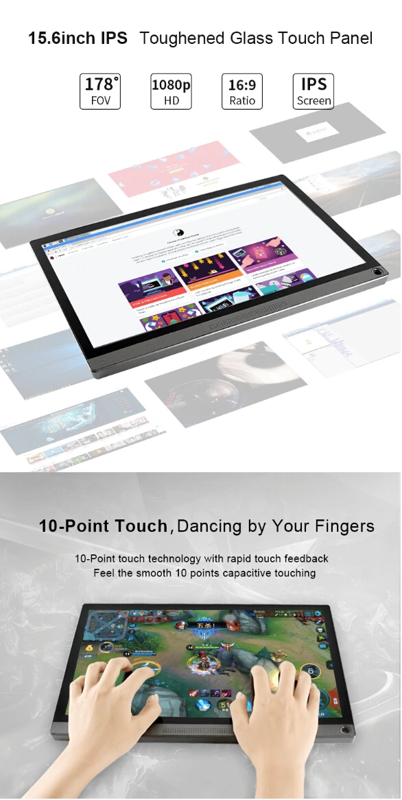 Waveshare 15,6 дюймовый универсальный портативный сенсорный монитор 1920*1080 Full HD ips HDMI/type-C идеальный компаньон для различных хост-устройств