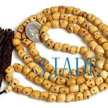 Огромный редкий Тибетский резные 108 кость черепа молитва Бусины мала буддийский мантра медитации широкие крылья человека Jewellery