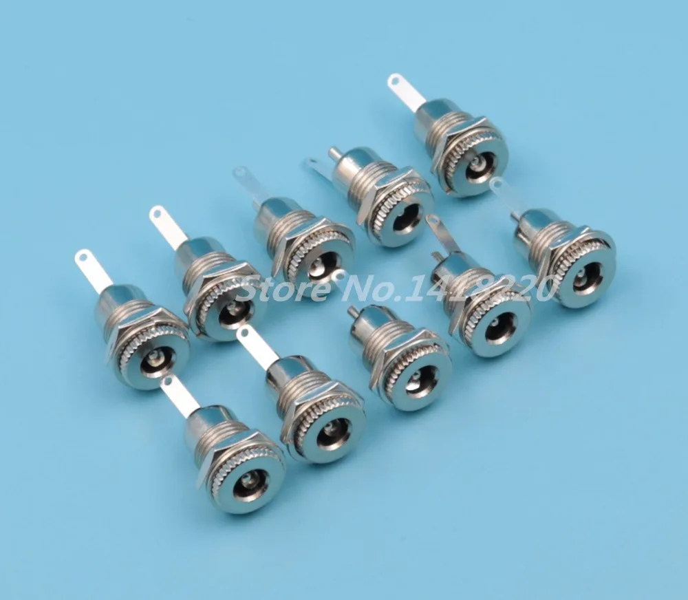 

Free shippng 50Pcs Metal 5.5 x 2.1mm DC Power Female Jack Socket Connector Panel Mount High Quality