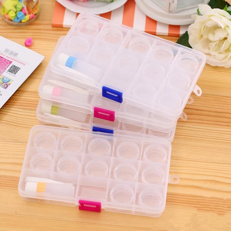Contact Lens Container 15Gird Clear Plactic Color Contact Lenses Case