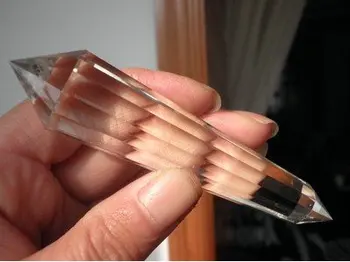 

Super Water Clear 13 Sided 4.56" Crystal Point Quartz Vogel DT Wand Reiki Healer
