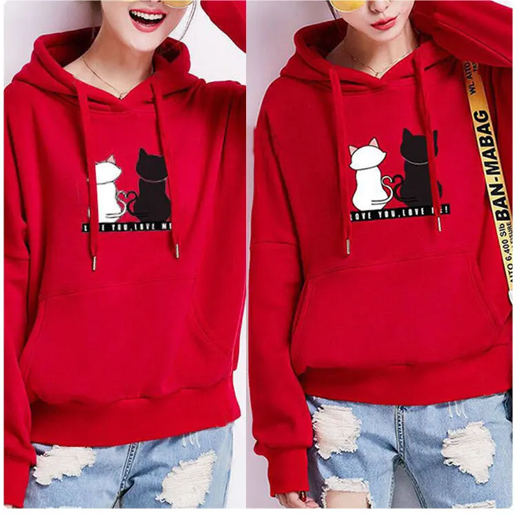 Women's Stylish Pullover Cat Hoodies-Style3