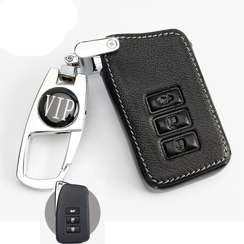 

Leather Car Key Cover For Lexus NX GS RX IS ES GX LX RC 200 250 350 LS 450H 300H Auto Accessories Key Case with Metal Keychain