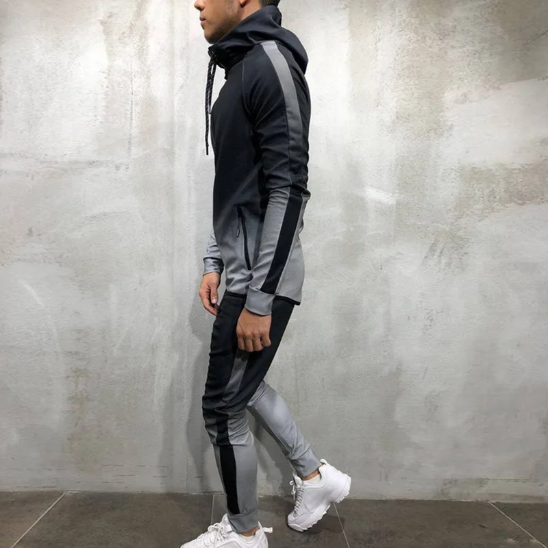 Oeak мужской повседневный комплект Новая мода 3D Принт толстовки на молнии Толстовка куртка и брюки хип спортивное пальто и брюки