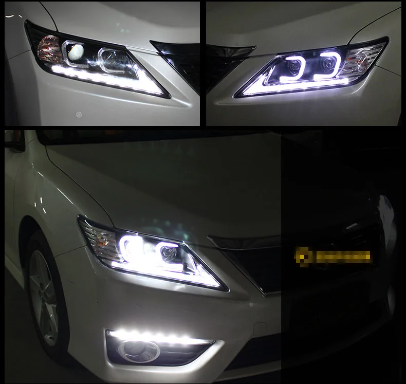 Ownsun Eagle Eyes светодиодный DRL биксеноновые фары с объективом для Тойота Камри 2012-2013