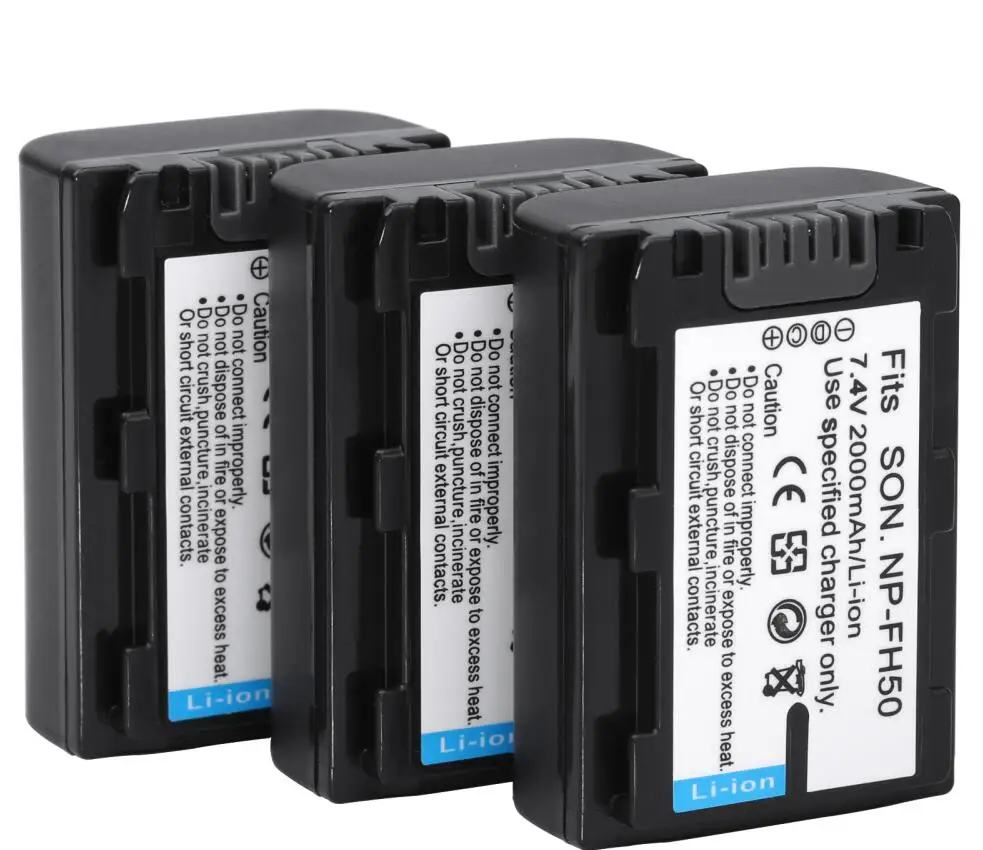 NP-FH50 Батарея+ Зарядное устройство для sony NP-FH40 DSC-HX1 HX100V DSLR A230 A330 DCR-DVD205 DCR-DVD305 DCR-DVD308 DCR-DVD403 - Цвет: 3 battery