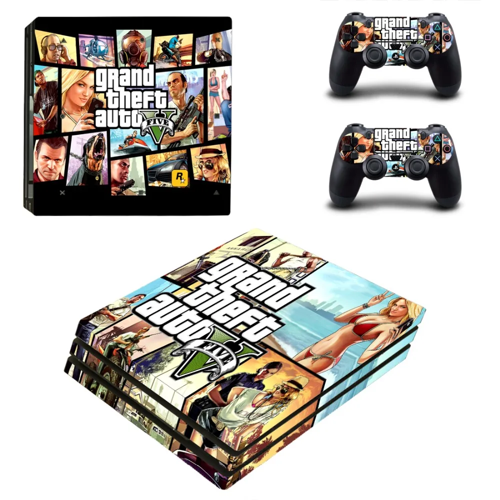 Виниловая наклейка на кожу Grand Theft Auto V GTA 5 PS4 Pro для консоли Sony Playstation 4 и 2
