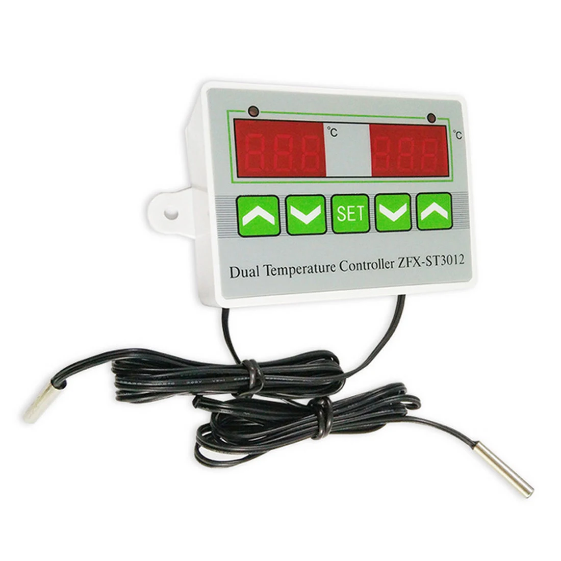 1PCS Digital LED Dual Thermometer Temperature Controller Thermostat Incubator Control Microcomputer Dual Probe AC 220V 12V 24V