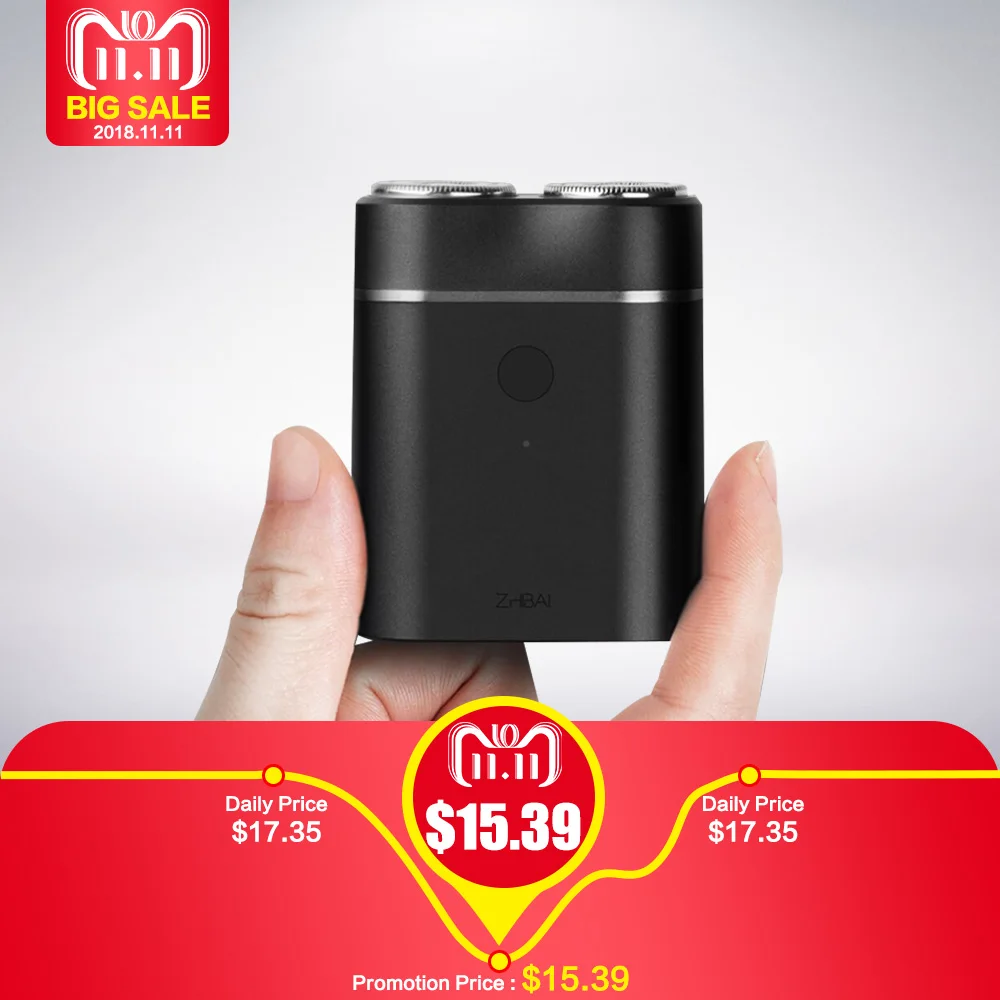 

Original Xiaomi Mijia Zhibai Home Electric Shavers For Men Waterproof Wet Dry Shaving Double-Ring Blade USB Rechargeable Razor